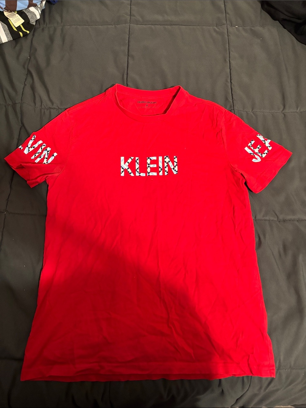 Calvin Klein Red Logo Crewneck Tee